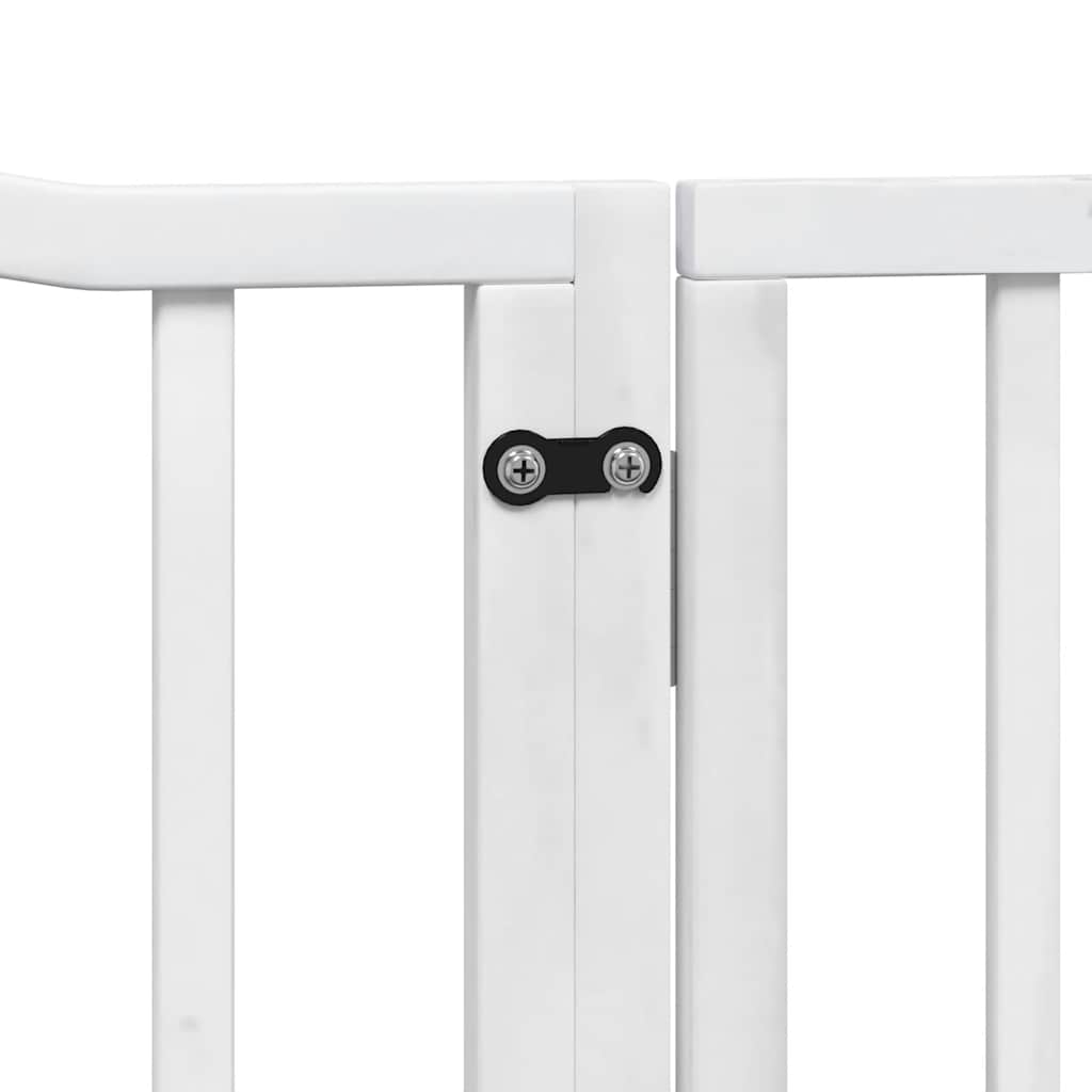vidaXL Składana bramka dla psa, z drzwiami, 6 paneli, biała, 480 cm