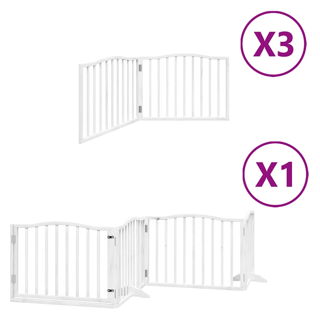 vidaXL Składana bramka dla psa, z drzwiami, 10 paneli, biała, 800 cm