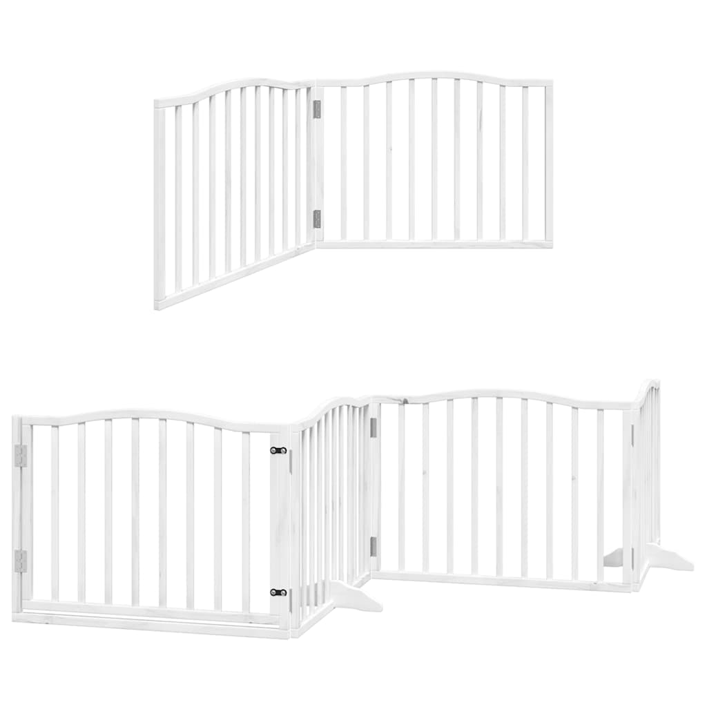 vidaXL Składana bramka dla psa, z drzwiami, 12 paneli, biała, 960 cm