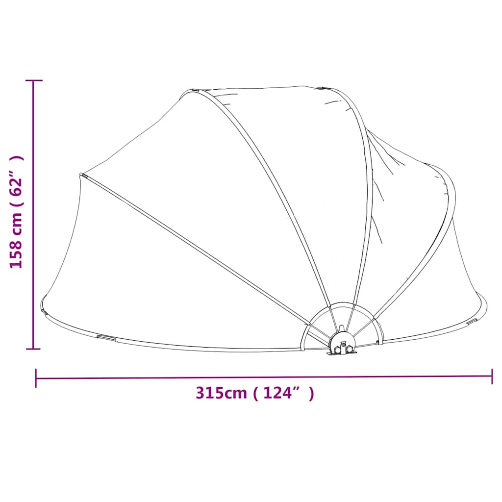 vidaXL Kopuła na basen, okrągła, 315x158 cm, PVC