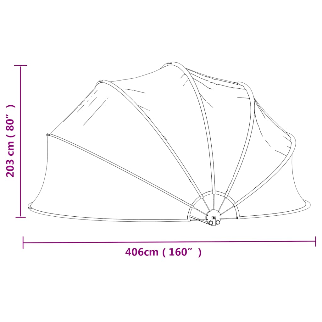 vidaXL Kopuła na basen, okrągła, 406x203 cm, PVC