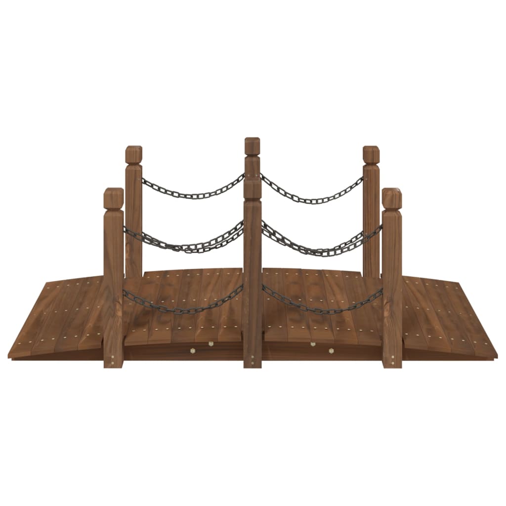 vidaXL Mostek ogrodowy z poręczami łańcuchowymi, 150x67x56 cm, świerk