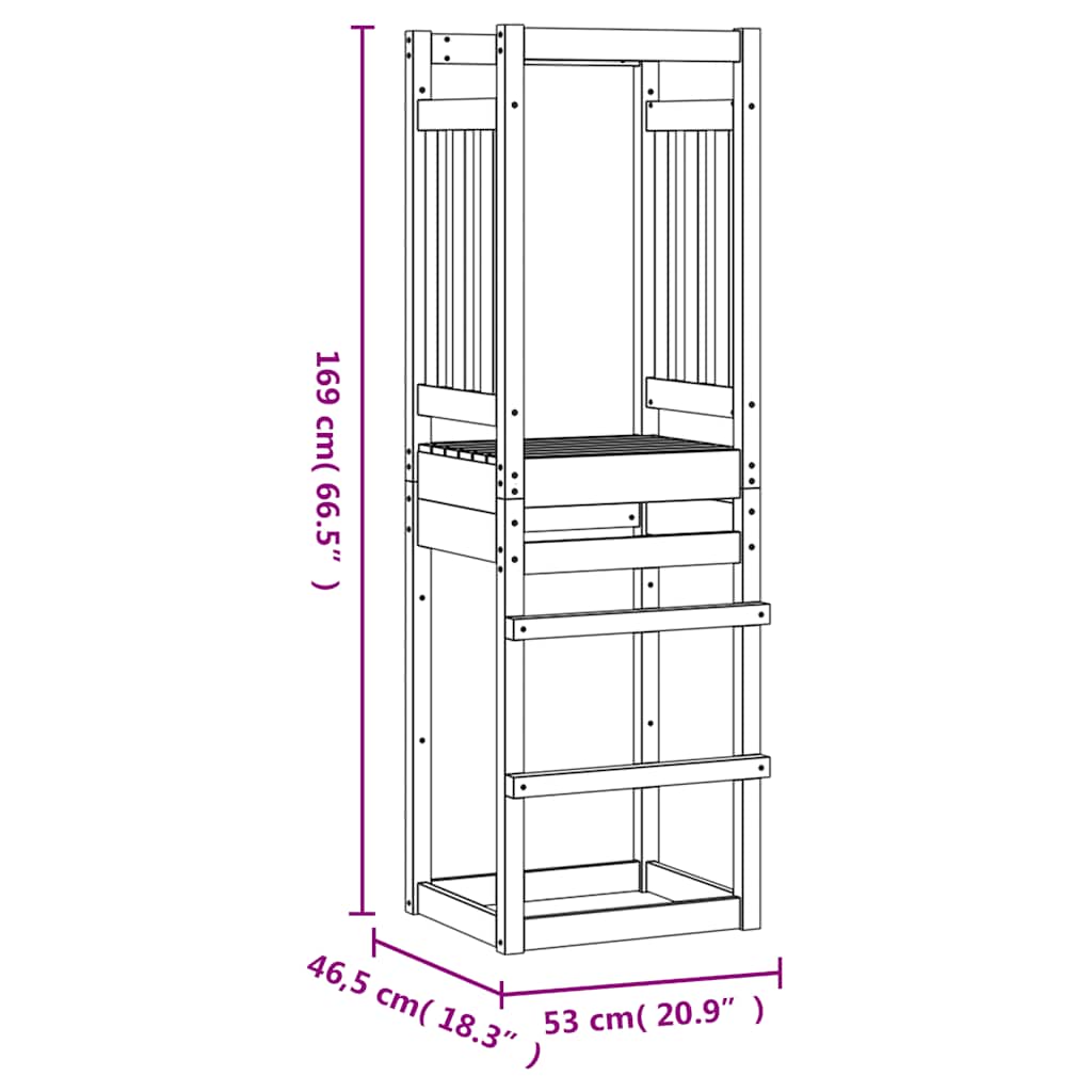 vidaXL Domek do placu zabaw, 53x46,5x169 cm, drewno daglezjowe