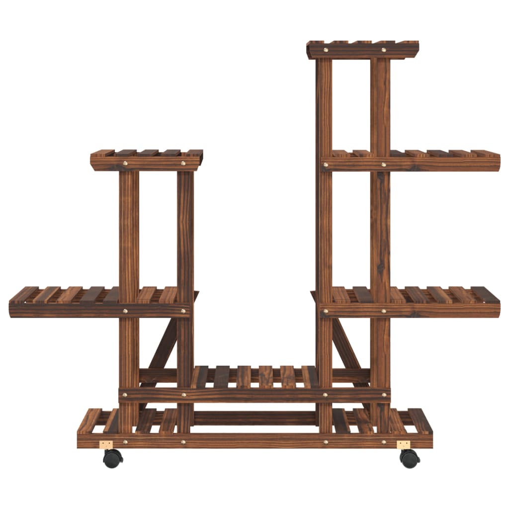 vidaXL Kwietnik na kółkach, 95x25x101 cm, lite drewno jodłowe