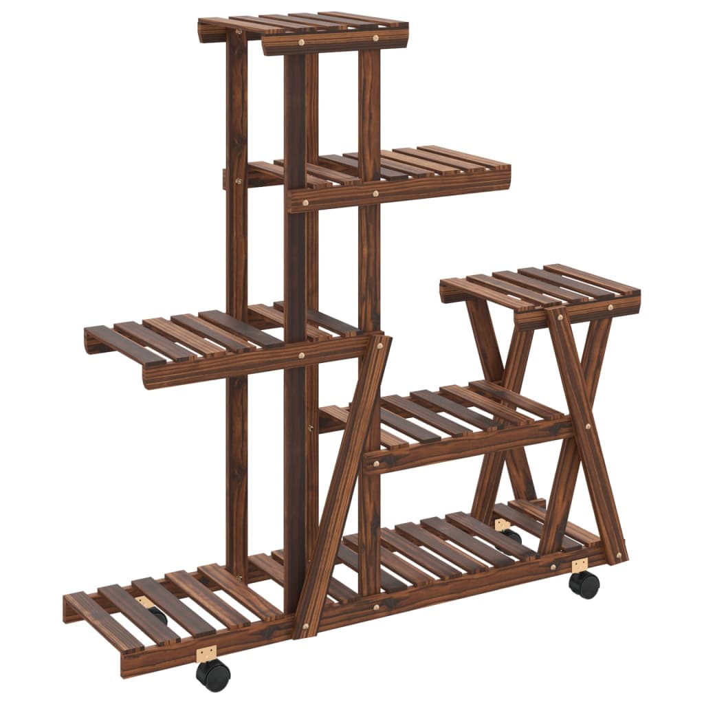 vidaXL Kwietnik na kółkach, 95x25x101 cm, lite drewno jodłowe