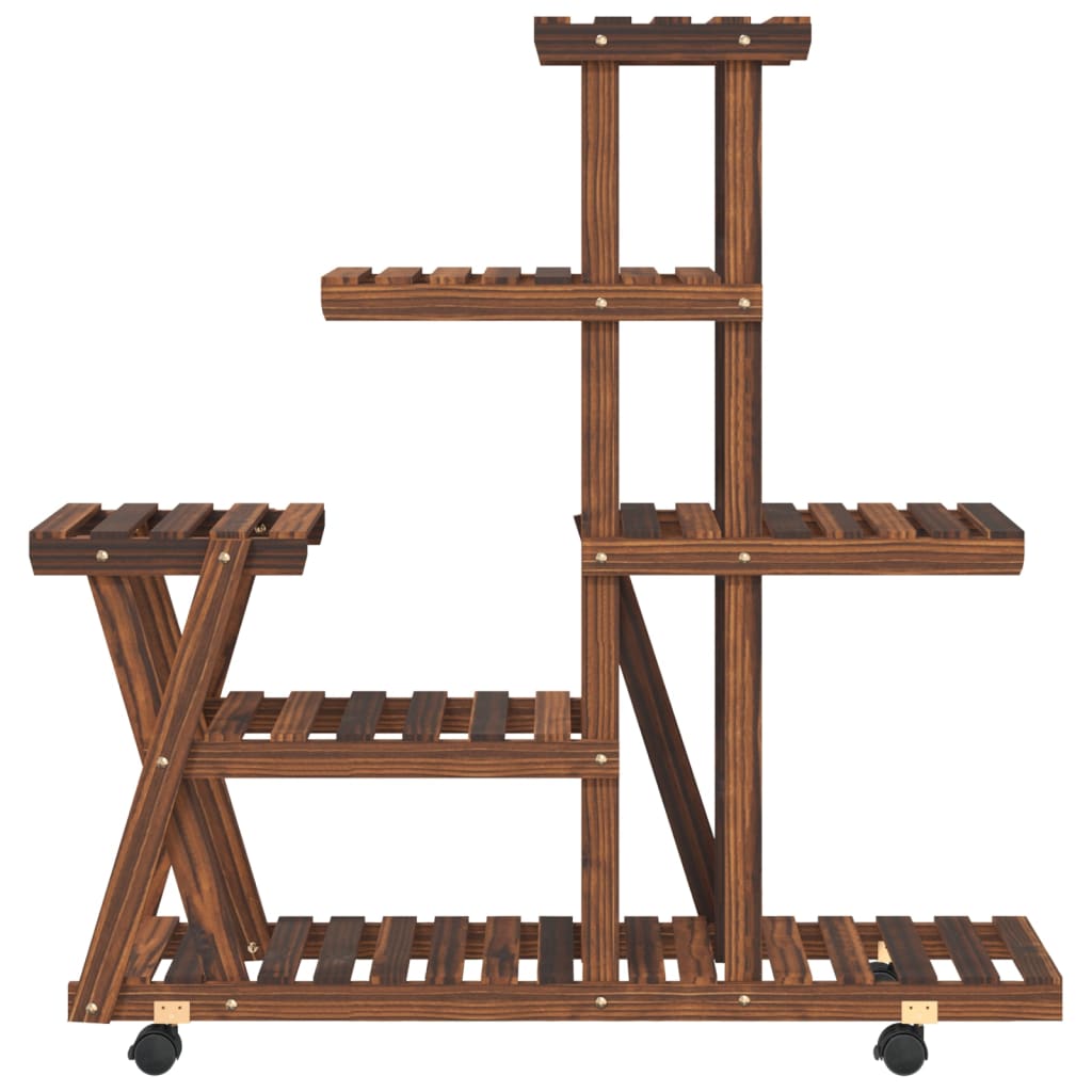 vidaXL Kwietnik na kółkach, 95x25x101 cm, lite drewno jodłowe