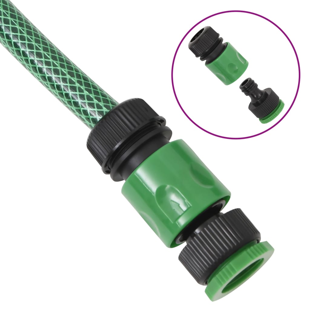 vidaXL Wąż ogrodowy z zestawem złączek, zielony, 0,5", 10 m, PVC