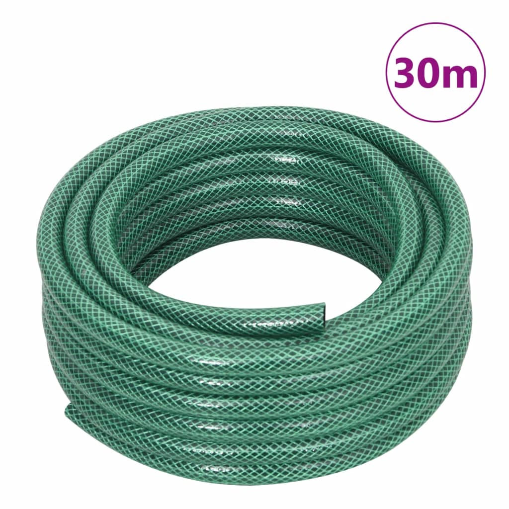 vidaXL Wąż ogrodowy z zestawem złączek, zielony, 0,5", 30 m, PVC