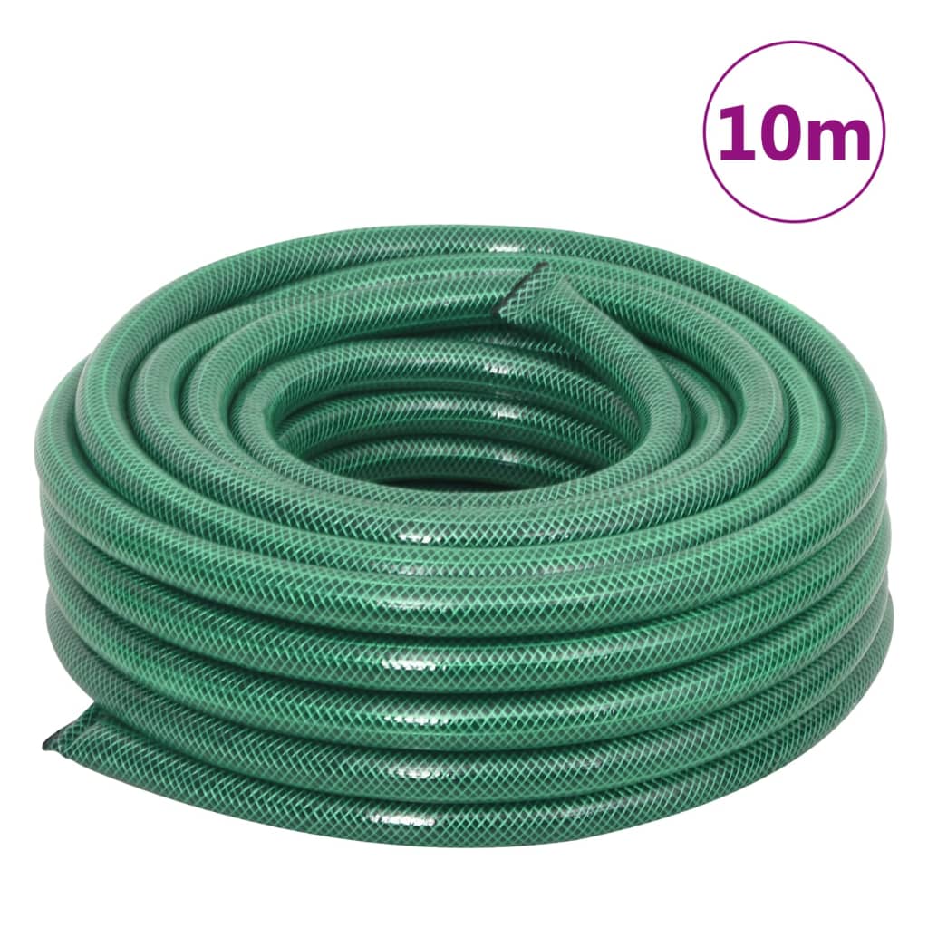 vidaXL Wąż ogrodowy z zestawem złączek, zielony, 0,9", 10 m, PVC