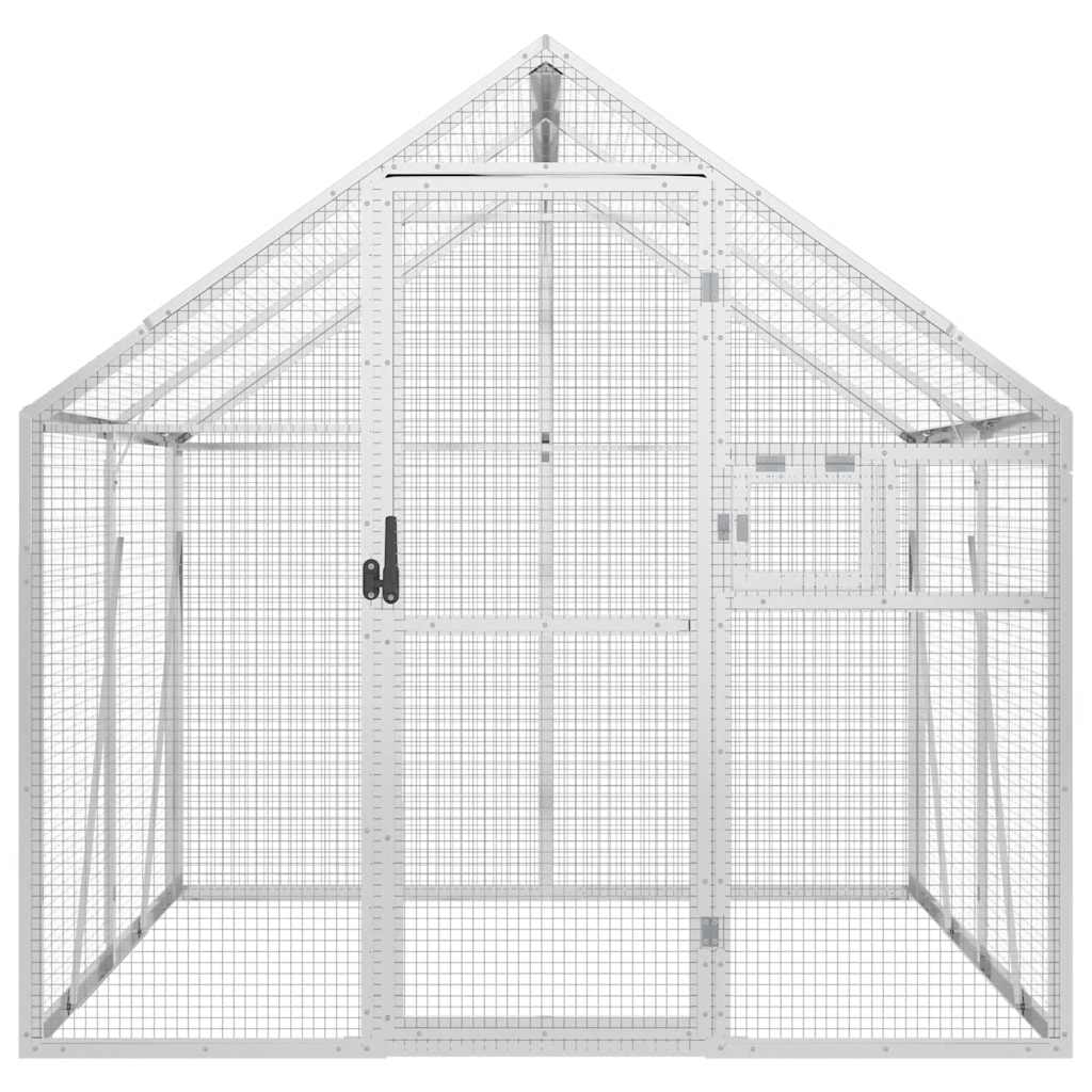 vidaXL Woliera, srebrna, 1,79x2x1,85 m, aluminium