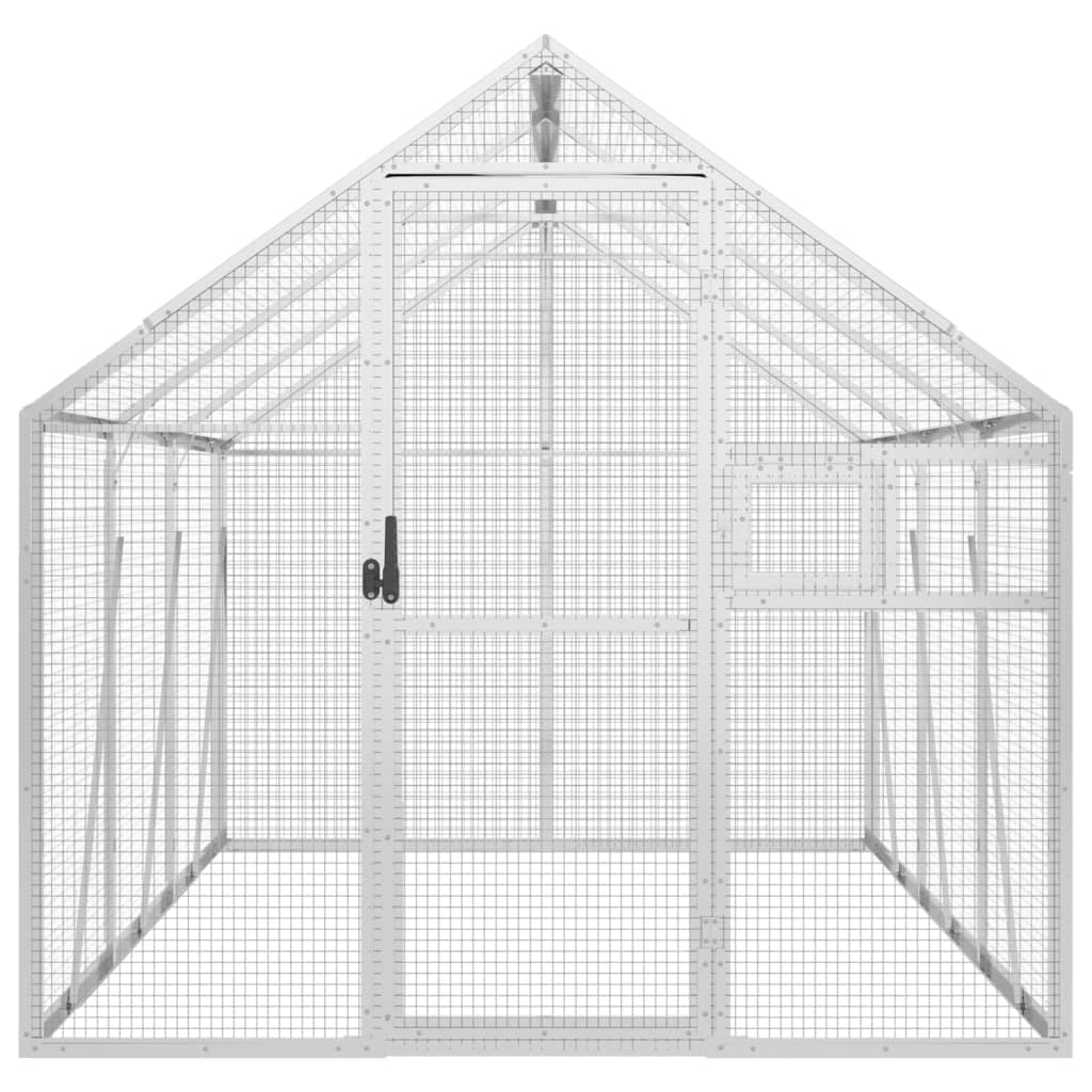 vidaXL Woliera, srebrna, 1,79x3x1,85 m, aluminium