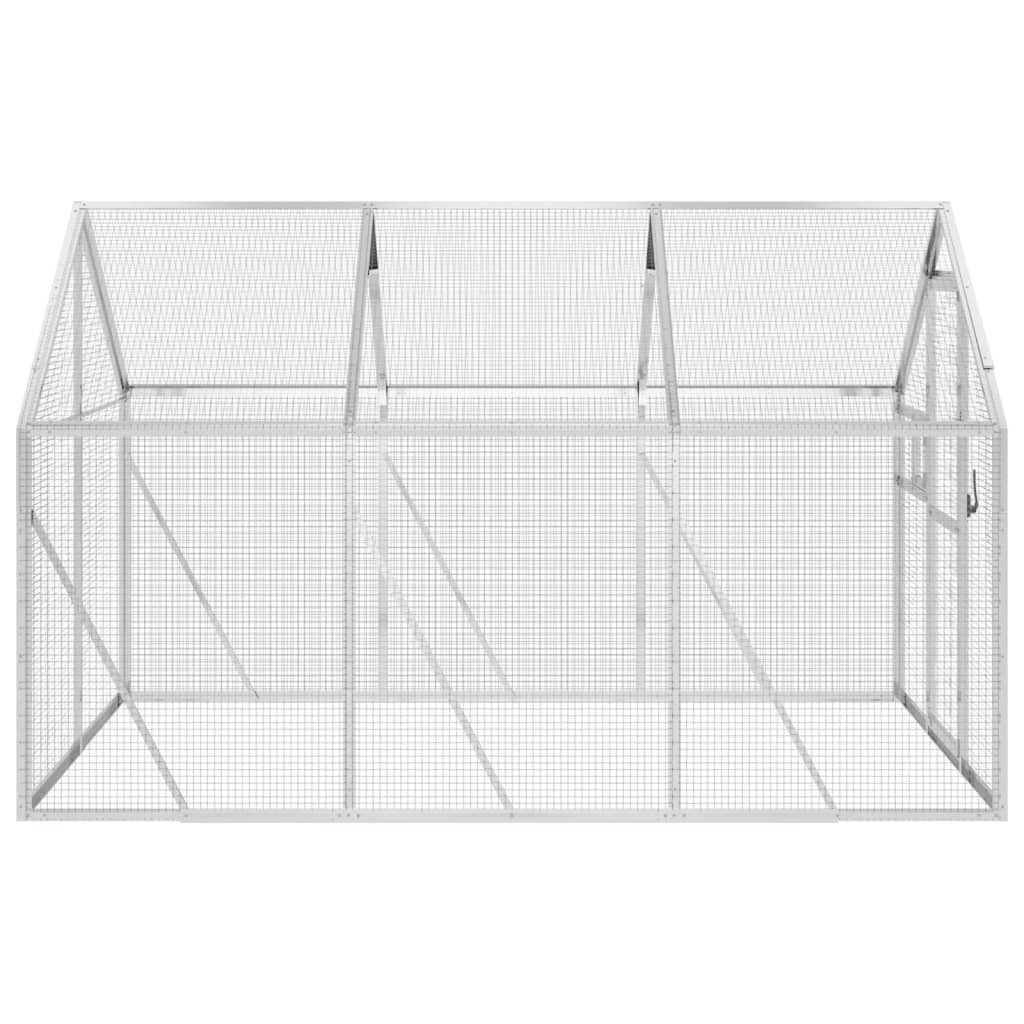 vidaXL Woliera, srebrna, 1,79x3x1,85 m, aluminium
