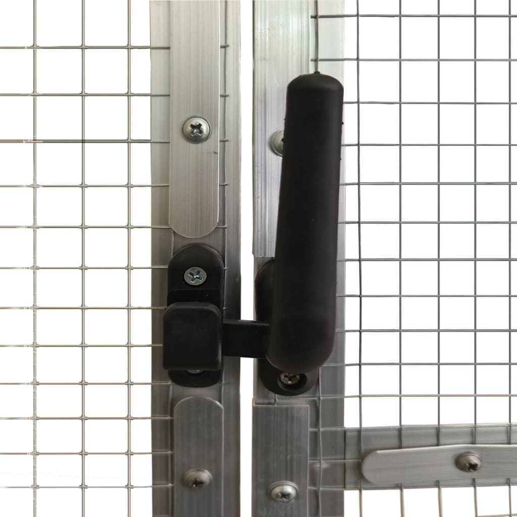 vidaXL Woliera, srebrna, 1,79x4x1,85 m, aluminium