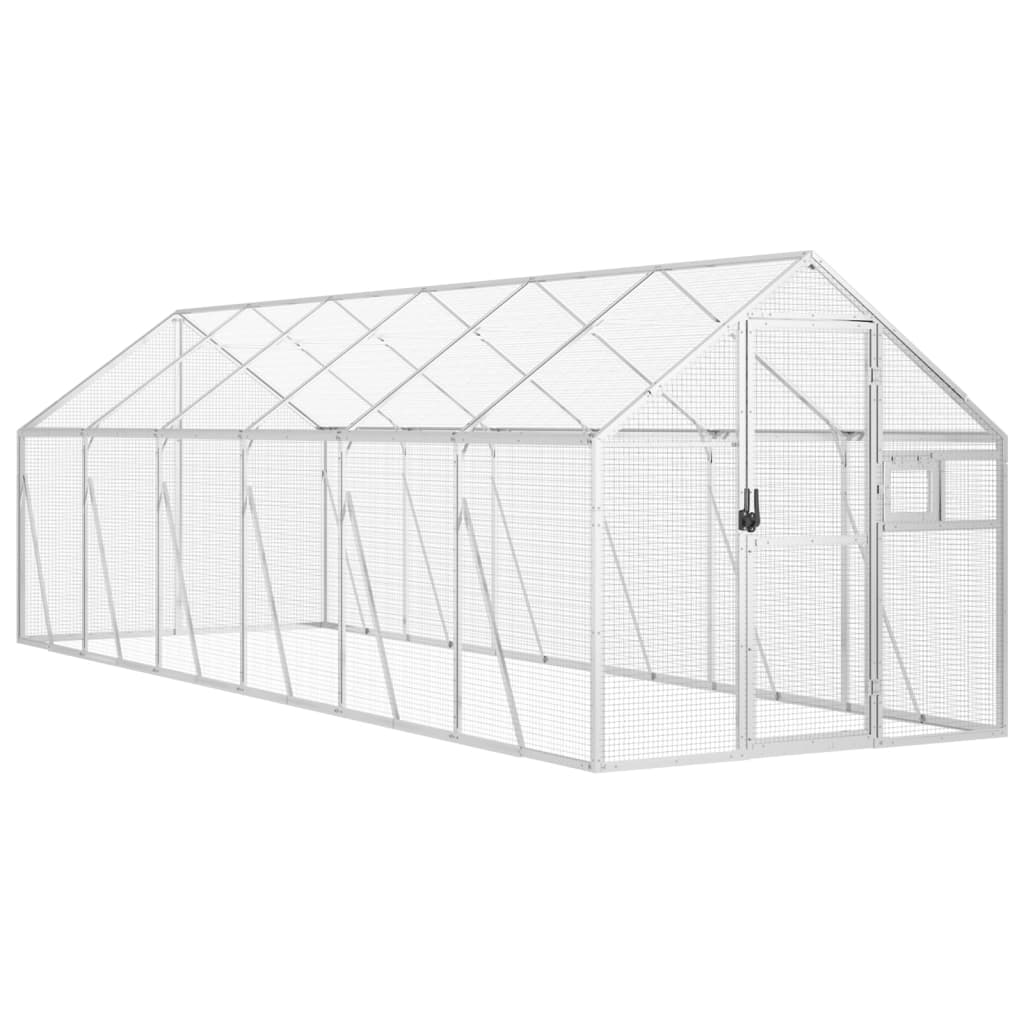 vidaXL Woliera, srebrna, 1,79x6x1,85 m, aluminium