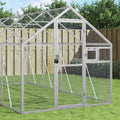 vidaXL Woliera, srebrna, 1,79x6x1,85 m, aluminium
