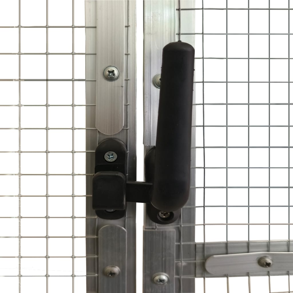 vidaXL Woliera, srebrna, 1,79x8x1,85 m, aluminium