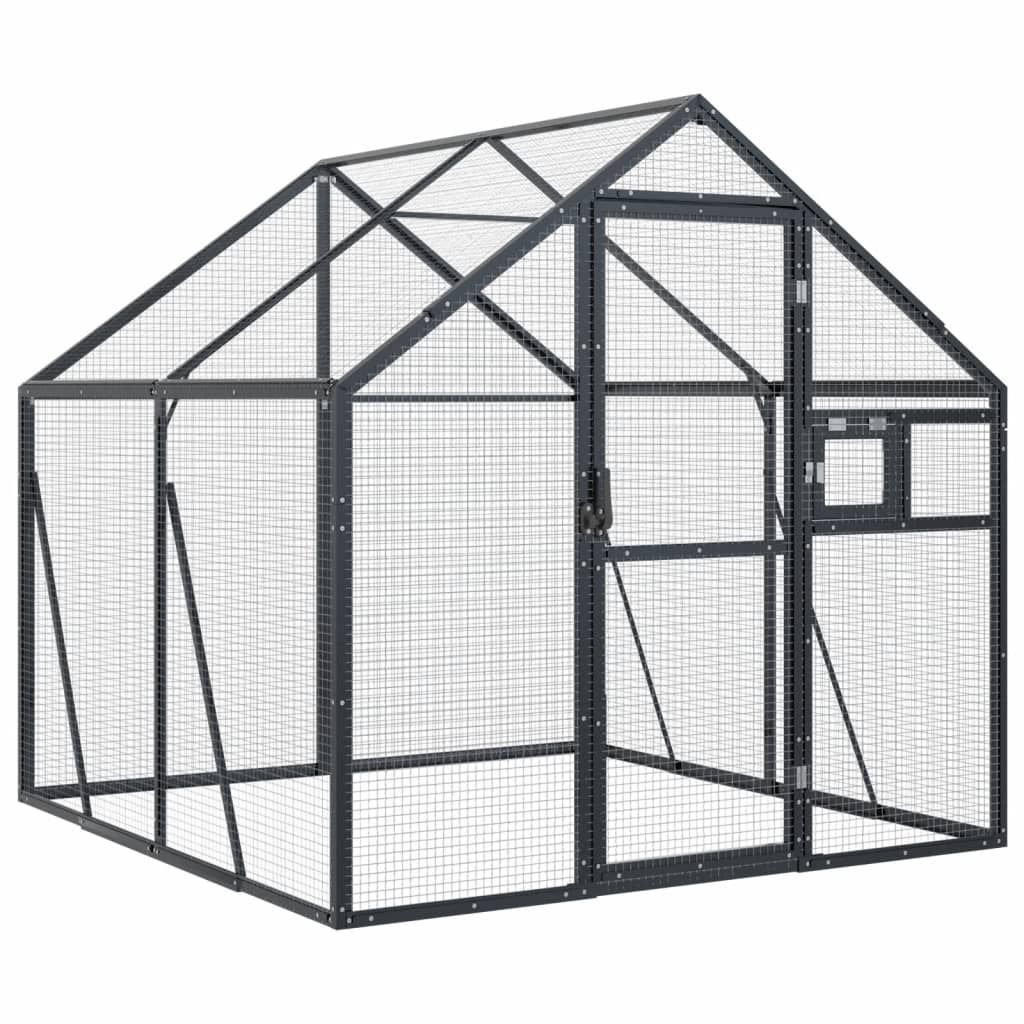 vidaXL Woliera, antracytowa, 1,79x2x1,85 m, aluminium
