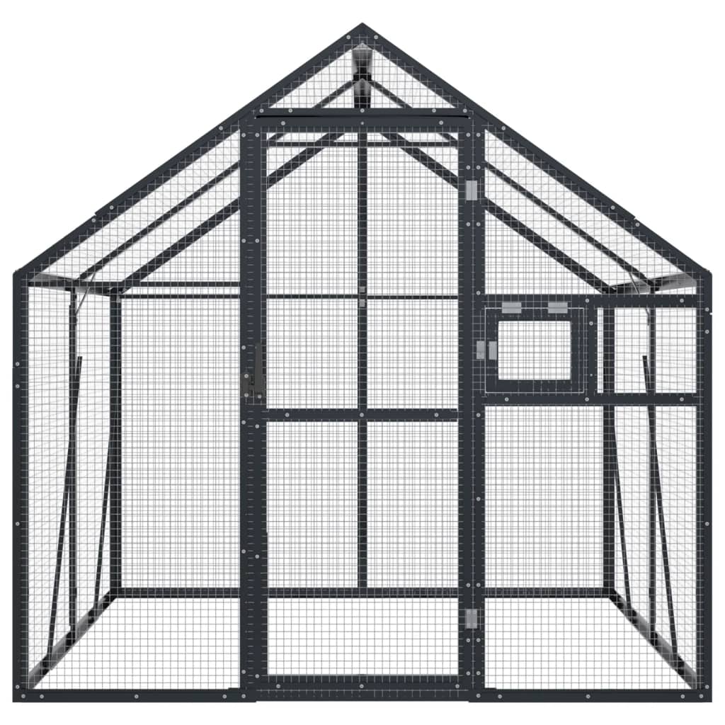 vidaXL Woliera, antracytowa, 1,79x2x1,85 m, aluminium