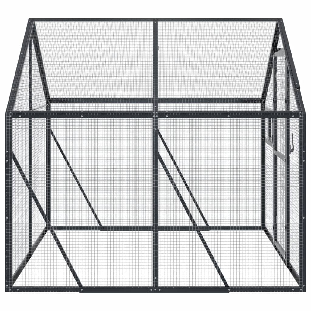vidaXL Woliera, antracytowa, 1,79x2x1,85 m, aluminium