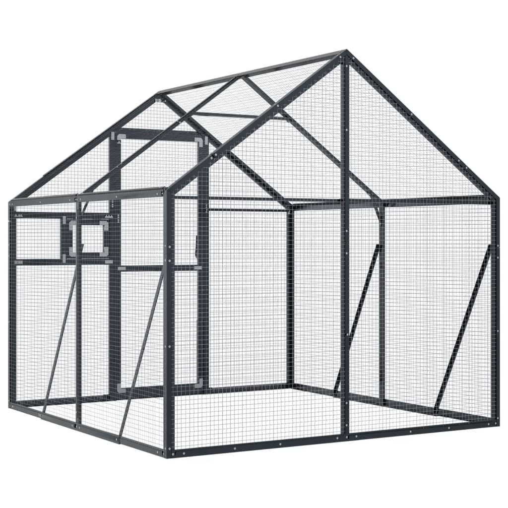 vidaXL Woliera, antracytowa, 1,79x2x1,85 m, aluminium