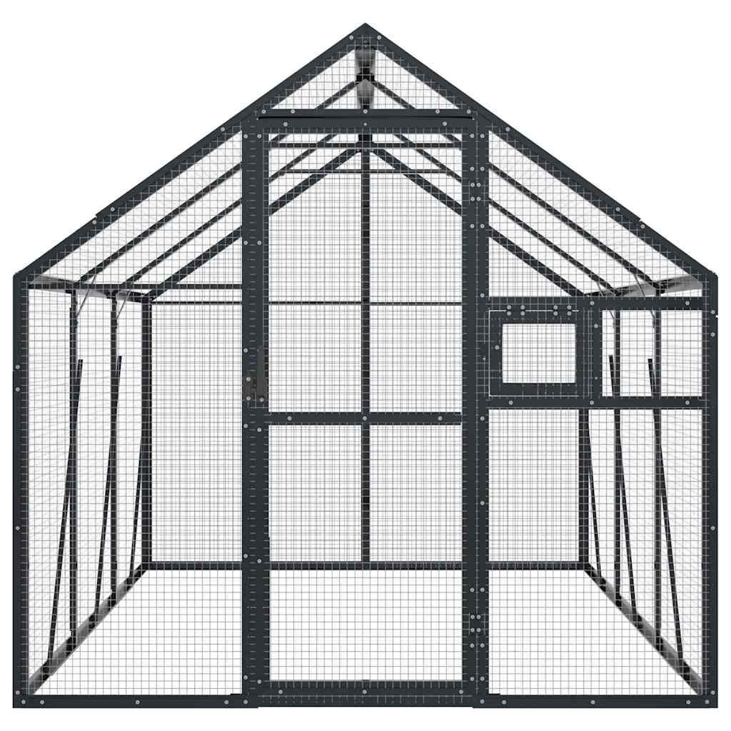 vidaXL Woliera, antracytowa, 1,79x3x1,85 m, aluminium