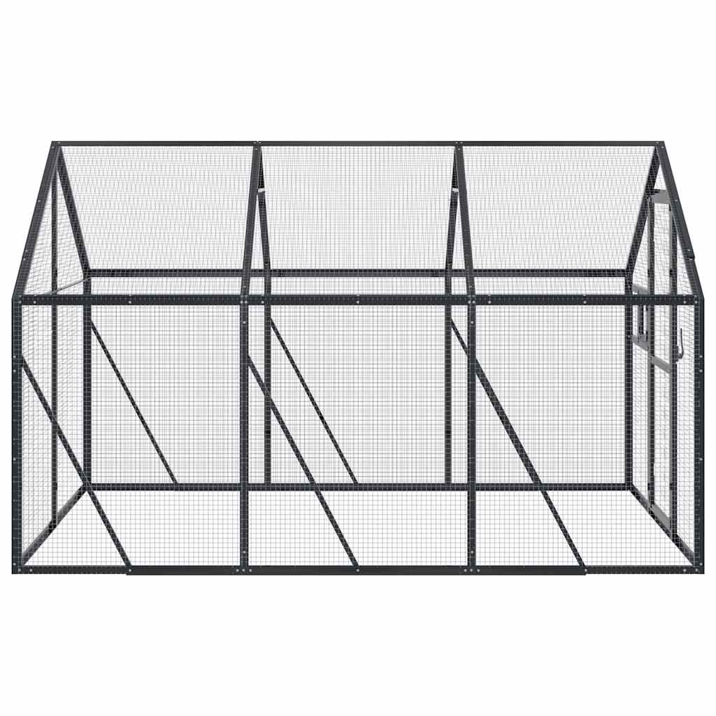 vidaXL Woliera, antracytowa, 1,79x3x1,85 m, aluminium
