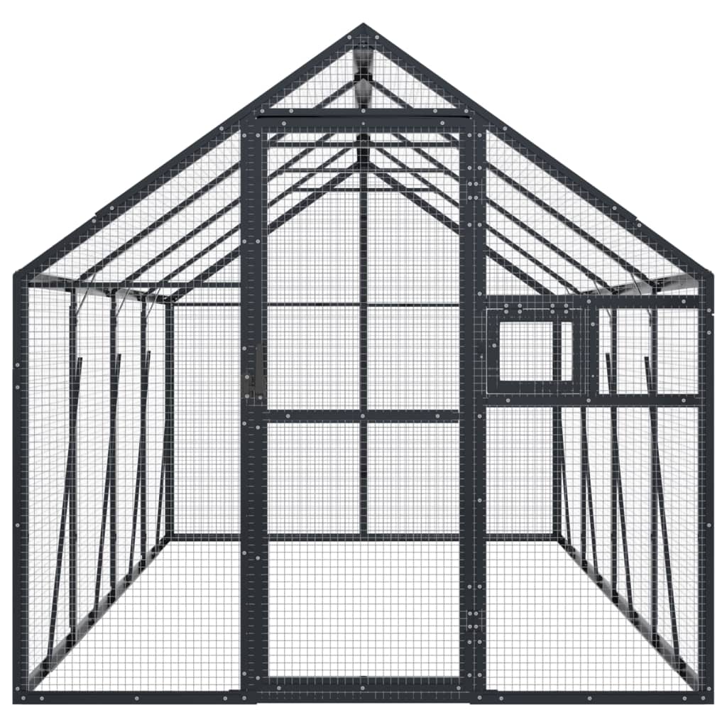 vidaXL Woliera, antracytowa, 1,79x4x1,85 m, aluminium