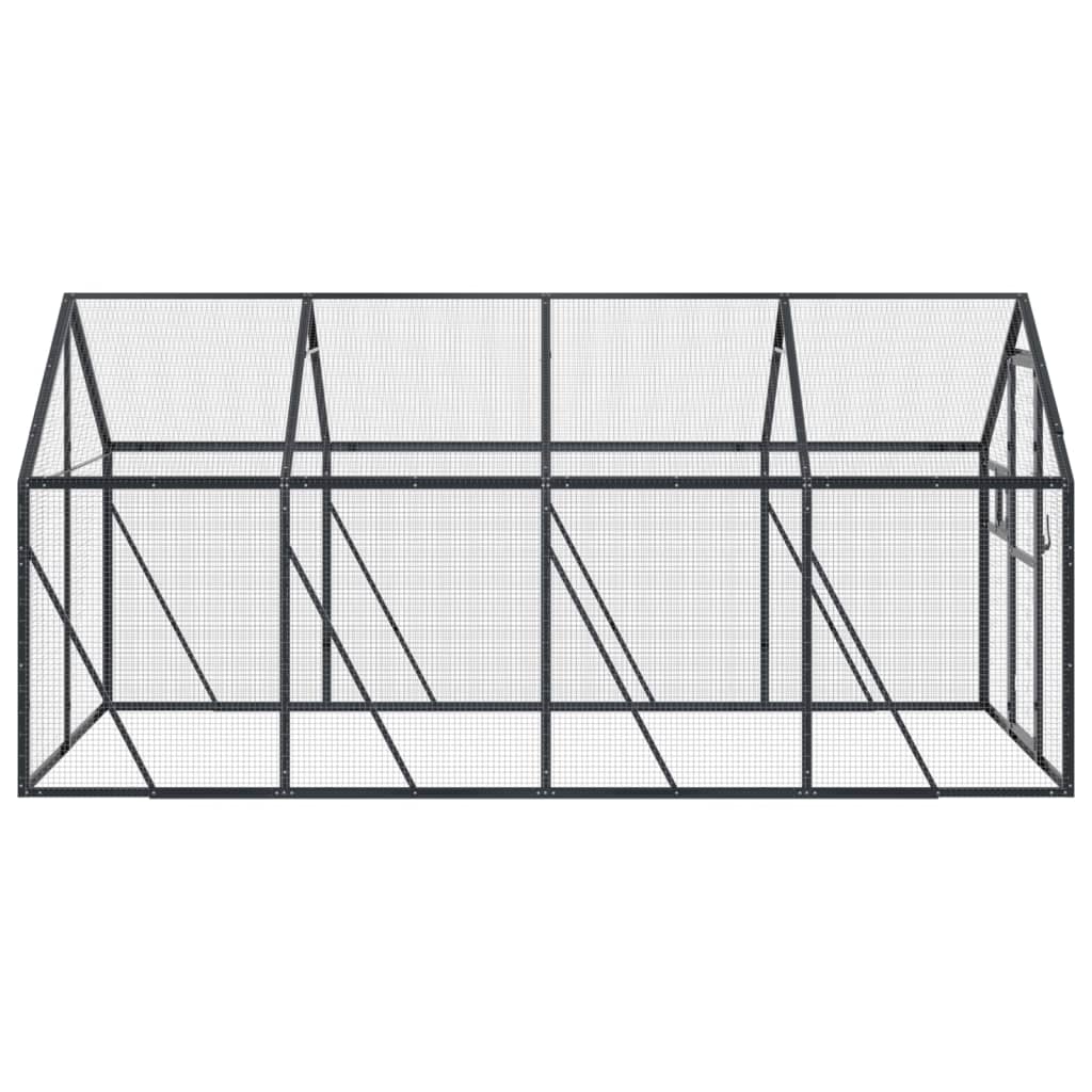vidaXL Woliera, antracytowa, 1,79x4x1,85 m, aluminium