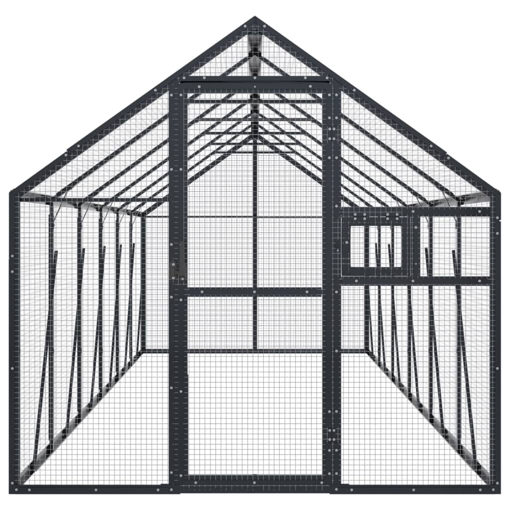 vidaXL Woliera, antracytowa, 1,79x6x1,85 m, aluminium