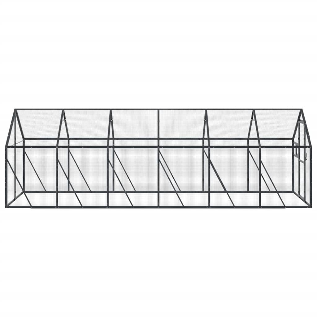 vidaXL Woliera, antracytowa, 1,79x6x1,85 m, aluminium