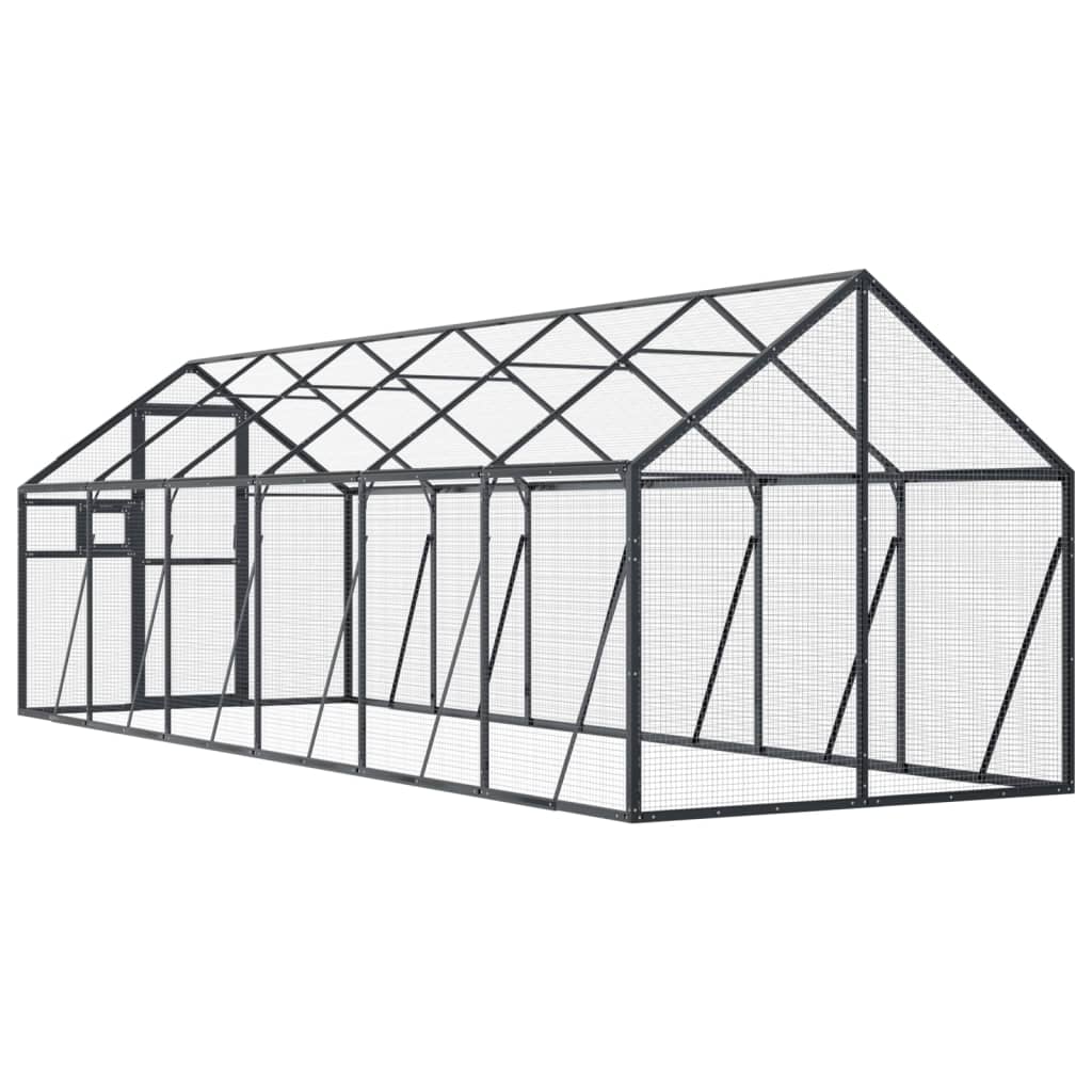 vidaXL Woliera, antracytowa, 1,79x6x1,85 m, aluminium
