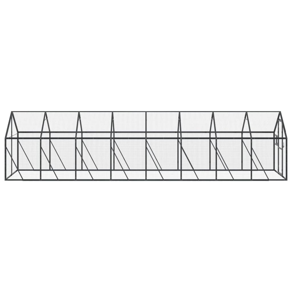 vidaXL Woliera, antracytowa, 1,79x8x1,85 m, aluminium
