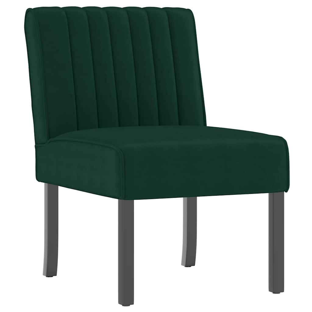 vidaXL Fotel, ciemnozielony, obity aksamitem