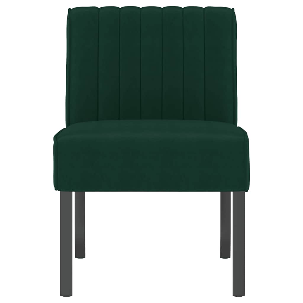vidaXL Fotel, ciemnozielony, obity aksamitem