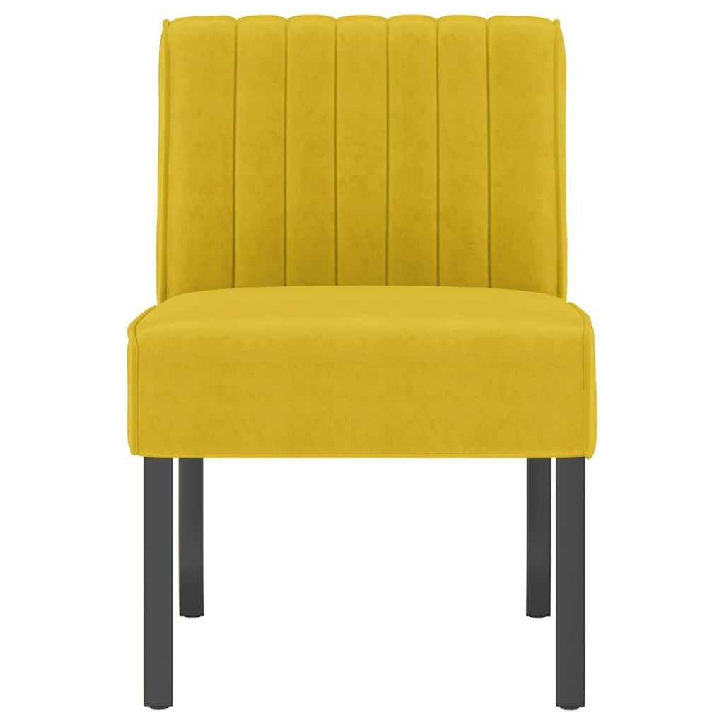 vidaXL Fotel, żółty, obity aksamitem