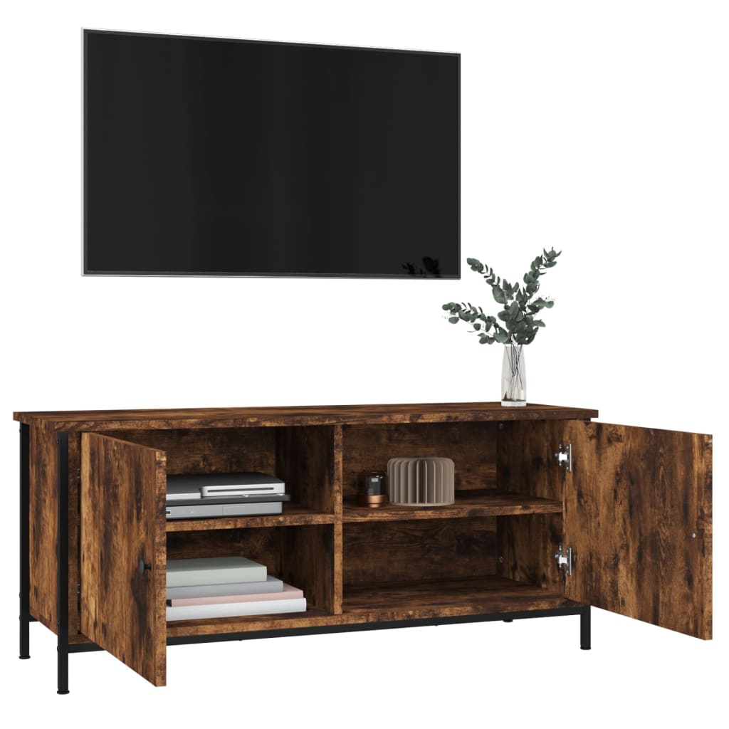 vidaXL Szafka pod telewizor, przydymiony dąb, 102x35x45 cm