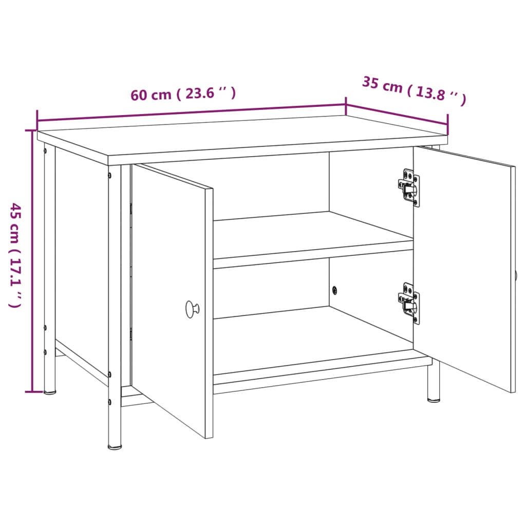 vidaXL Szafka RTV z drzwiami Dąb Sonoma 60x35x45 cm Drewno konstrukcyjne