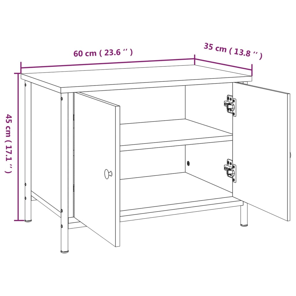 vidaXL Szafka pod TV, przydymiony dąb, 60x35x45 cm