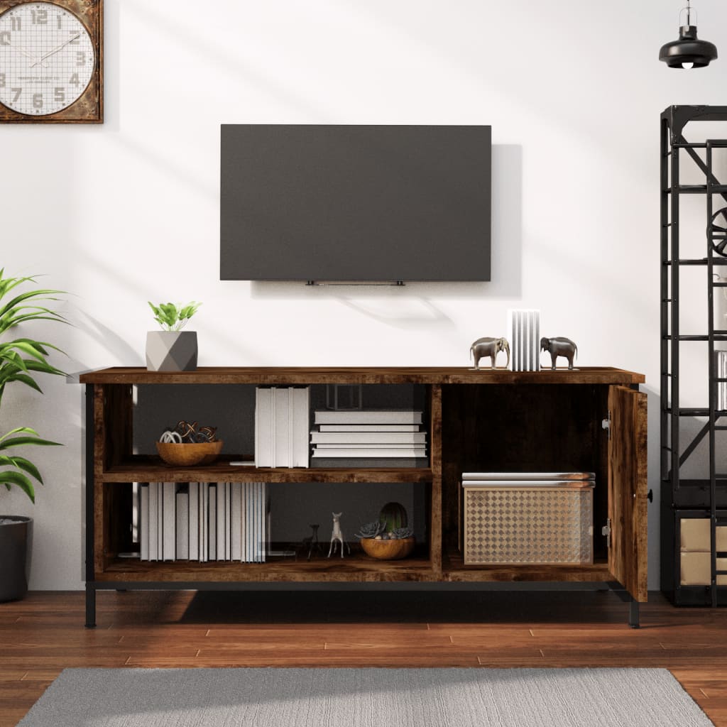vidaXL Szafka pod telewizor, przydymiony dąb, 100x40x45 cm