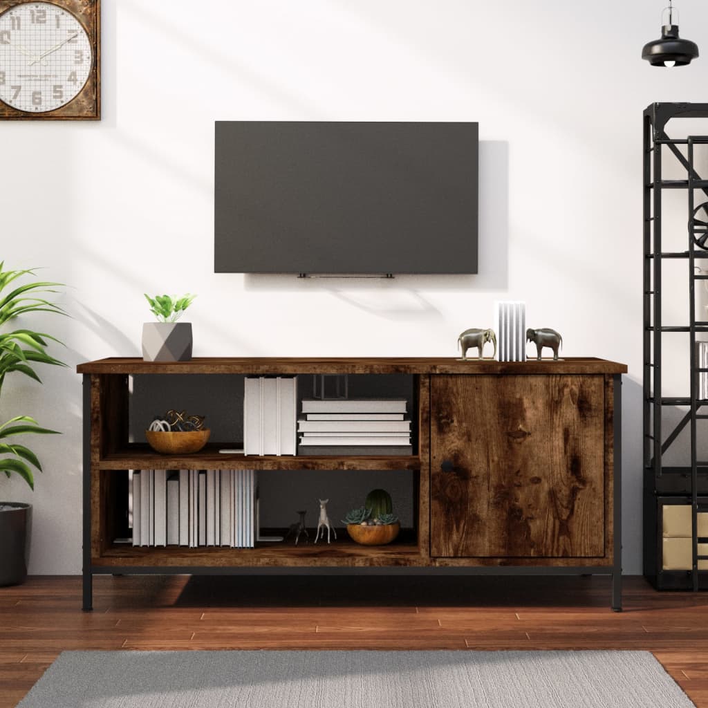 vidaXL Szafka pod telewizor, przydymiony dąb, 100x40x45 cm