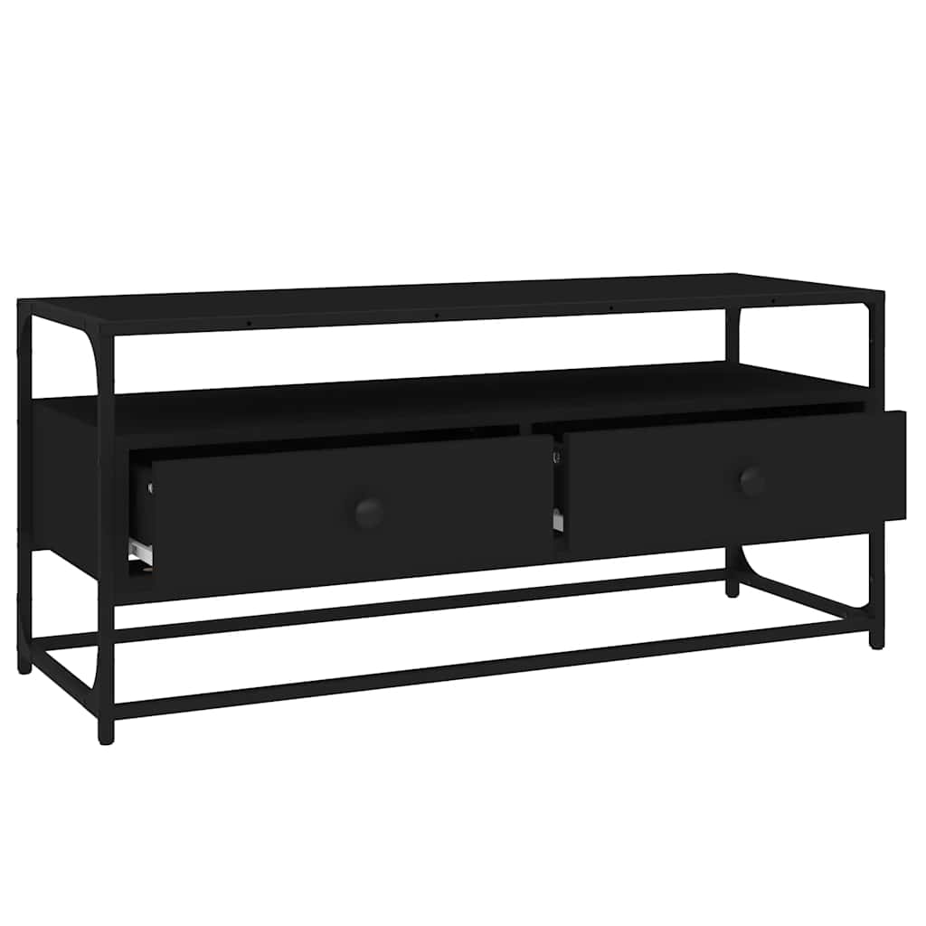 vidaXL Szafka pod TV, czarna, 100x35x45 cm, materiał drewnopochodny