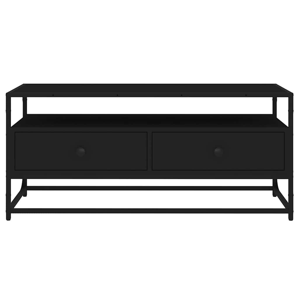 vidaXL Szafka pod TV, czarna, 100x35x45 cm, materiał drewnopochodny