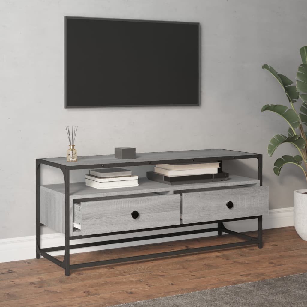 vidaXL Szafka pod TV, szary dąb sonoma, 100x35x45 cm