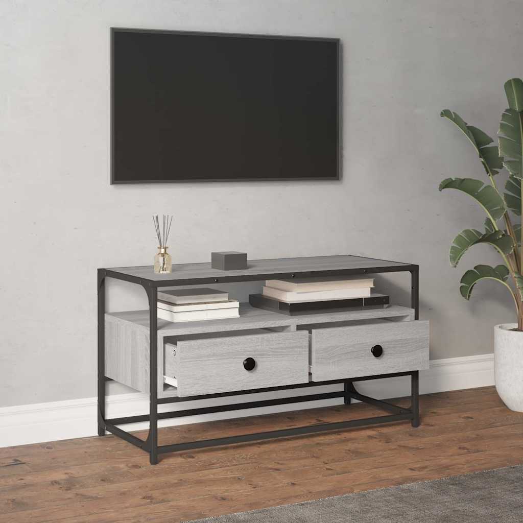 vidaXL Szafka pod telewizor, szary dąb sonoma, 80x35x45 cm