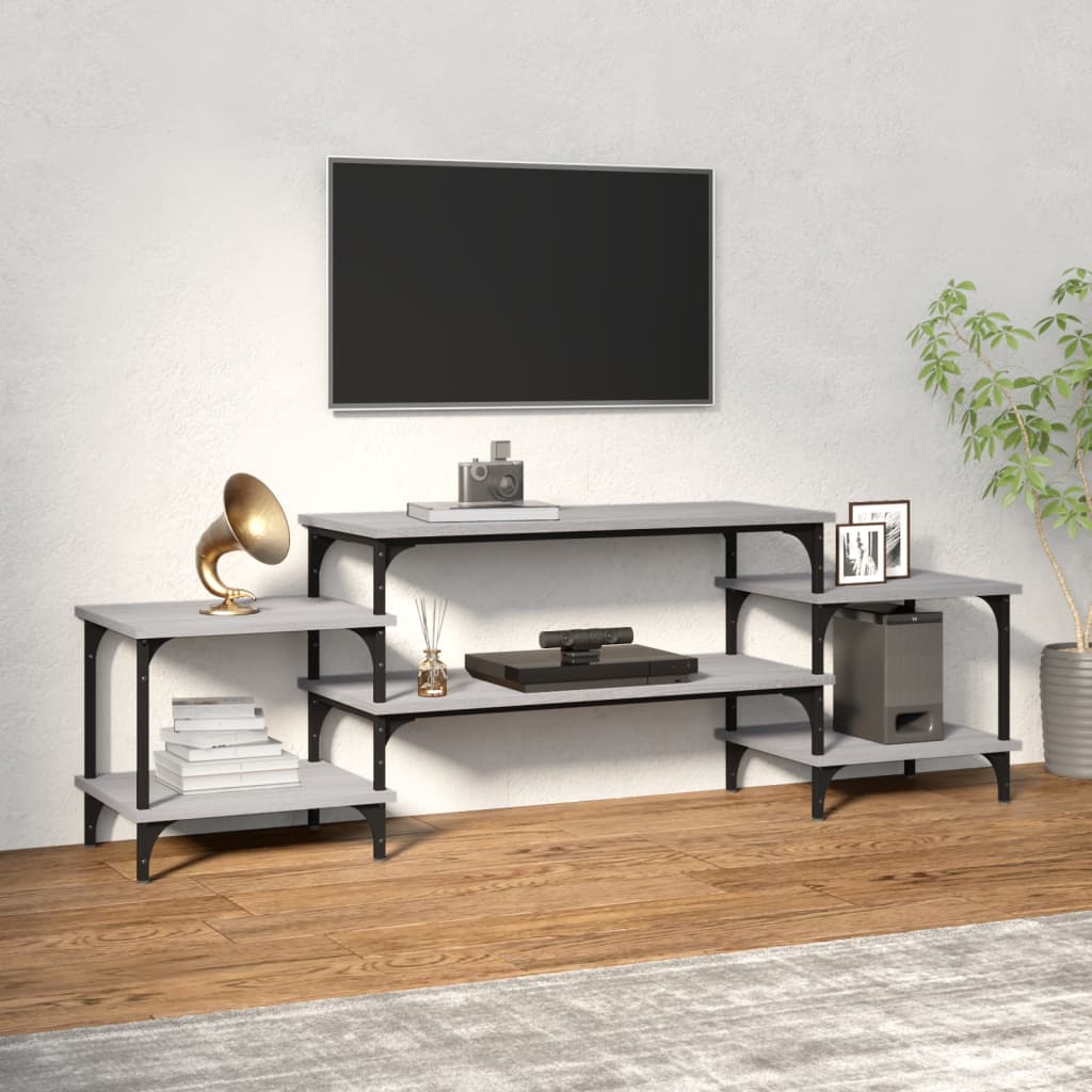 vidaXL Szafka pod TV, szary dąb sonoma, 157x35x52 cm