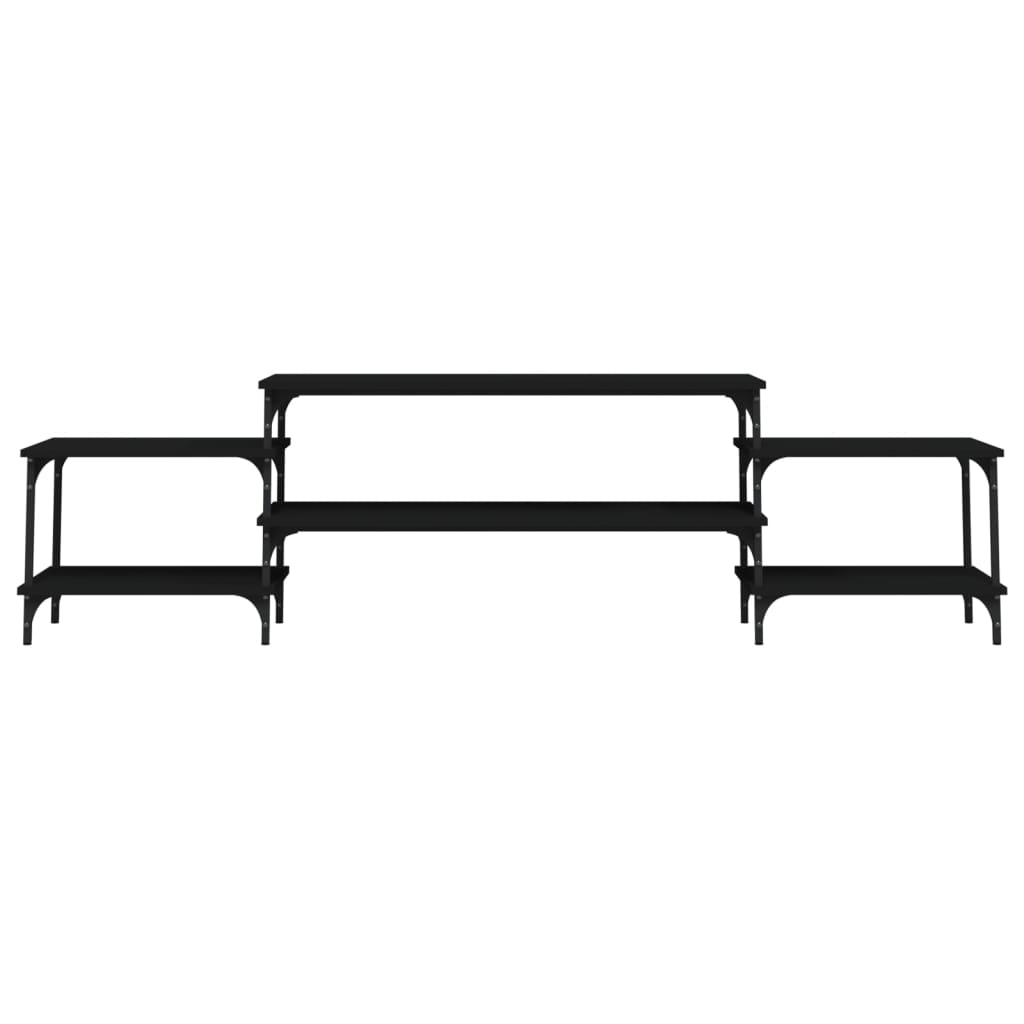 vidaXL Szafka pod TV, czarna, 197x35x52 cm, materiał drewnopochodny