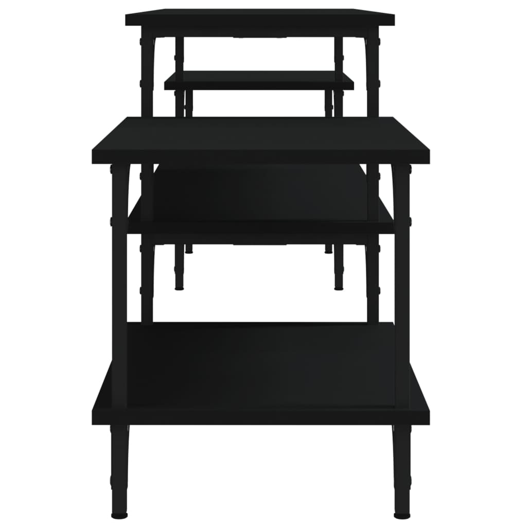 vidaXL Szafka pod TV, czarna, 197x35x52 cm, materiał drewnopochodny