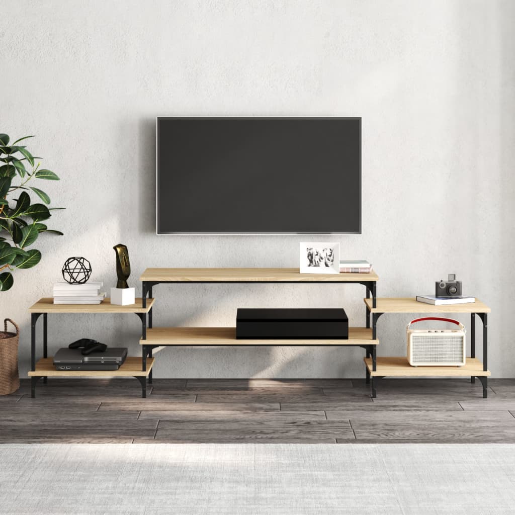 vidaXL Szafka pod TV, dąb sonoma, 197x35x52cm, materiał drewnopochodny