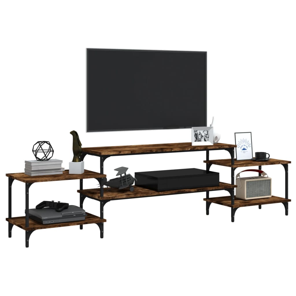 vidaXL Szafka pod TV, przydymiony dąb, 197x35x52 cm
