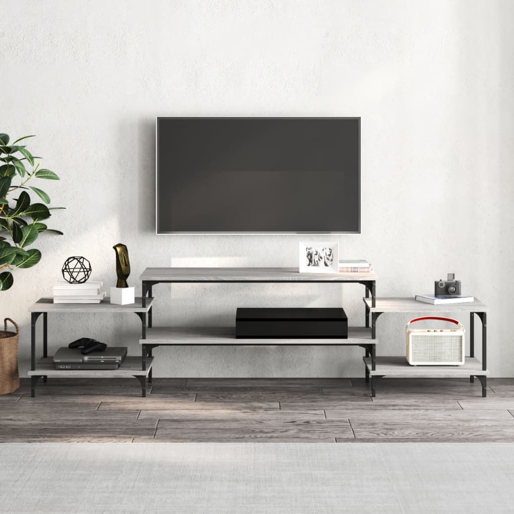 vidaXL Szafka pod TV, szary dąb sonoma, 197x35x52 cm
